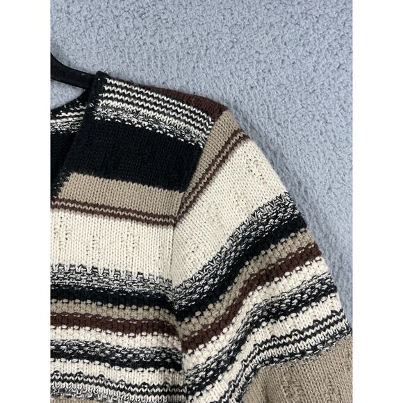 Reba Rose Womens Button Front Knit Cardigan Sweater Stripe - Picture 8 of 10